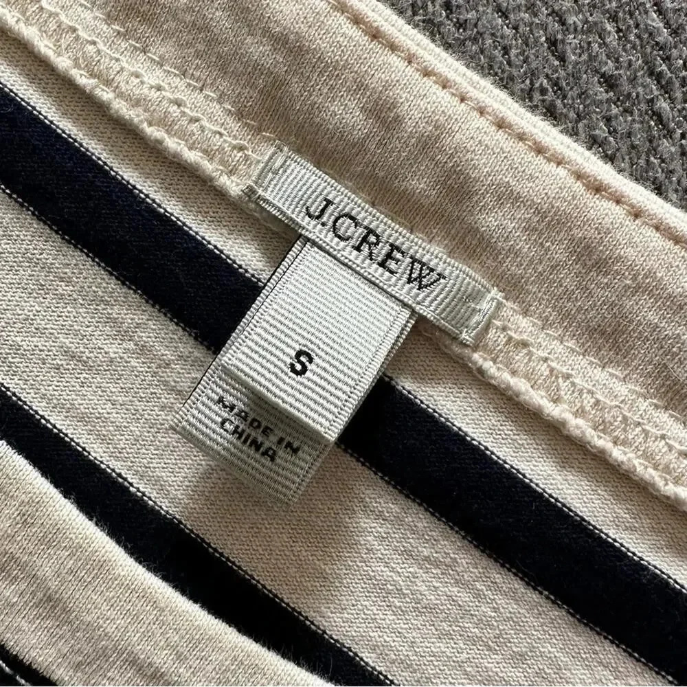 J. Crew Striped Embroidered 1/2 Sleeve Top Small - Picture 3 of 9